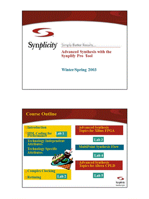 Synplicity培训以及试验相关资料.ppt