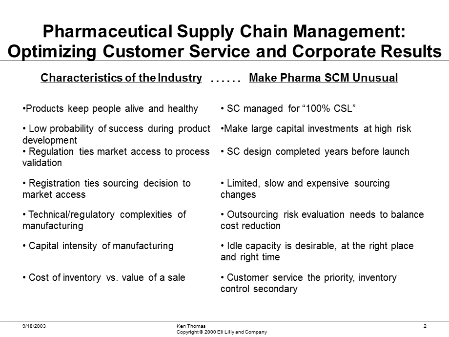 Optimizing Pharmaceutical Supply Chain Performance：优化医药供应链绩效.ppt_第2页
