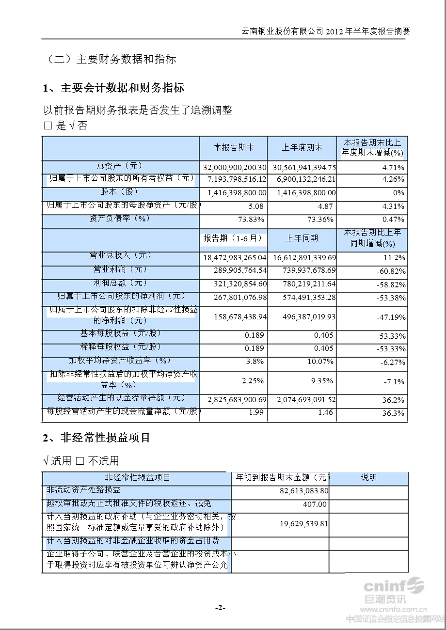 云南铜业：半报告摘要.ppt_第2页