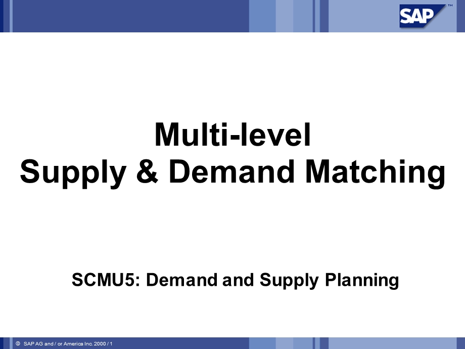 Multilevel Supply & Demand Matching sap.ppt_第1页