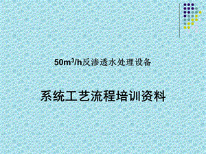 50吨反渗透系统工艺流程培训资料.ppt