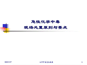 急性化学中毒现场处置原则与要点.ppt