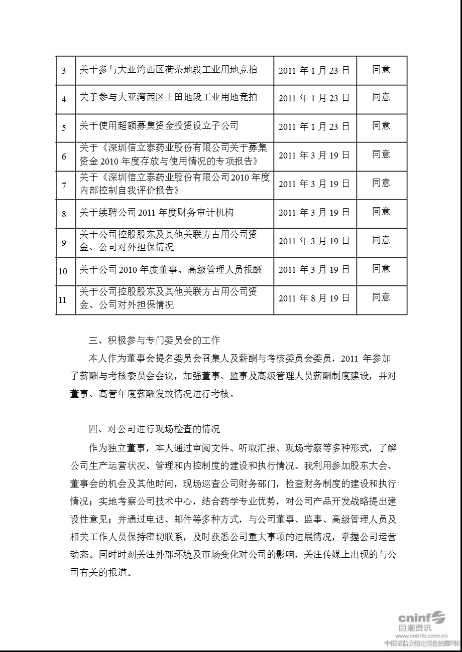 信立泰：2011年度独立董事述职报告.ppt_第2页