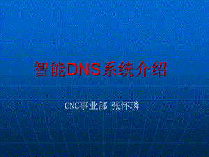 CNC智能DNS系统介绍张怀璘.ppt