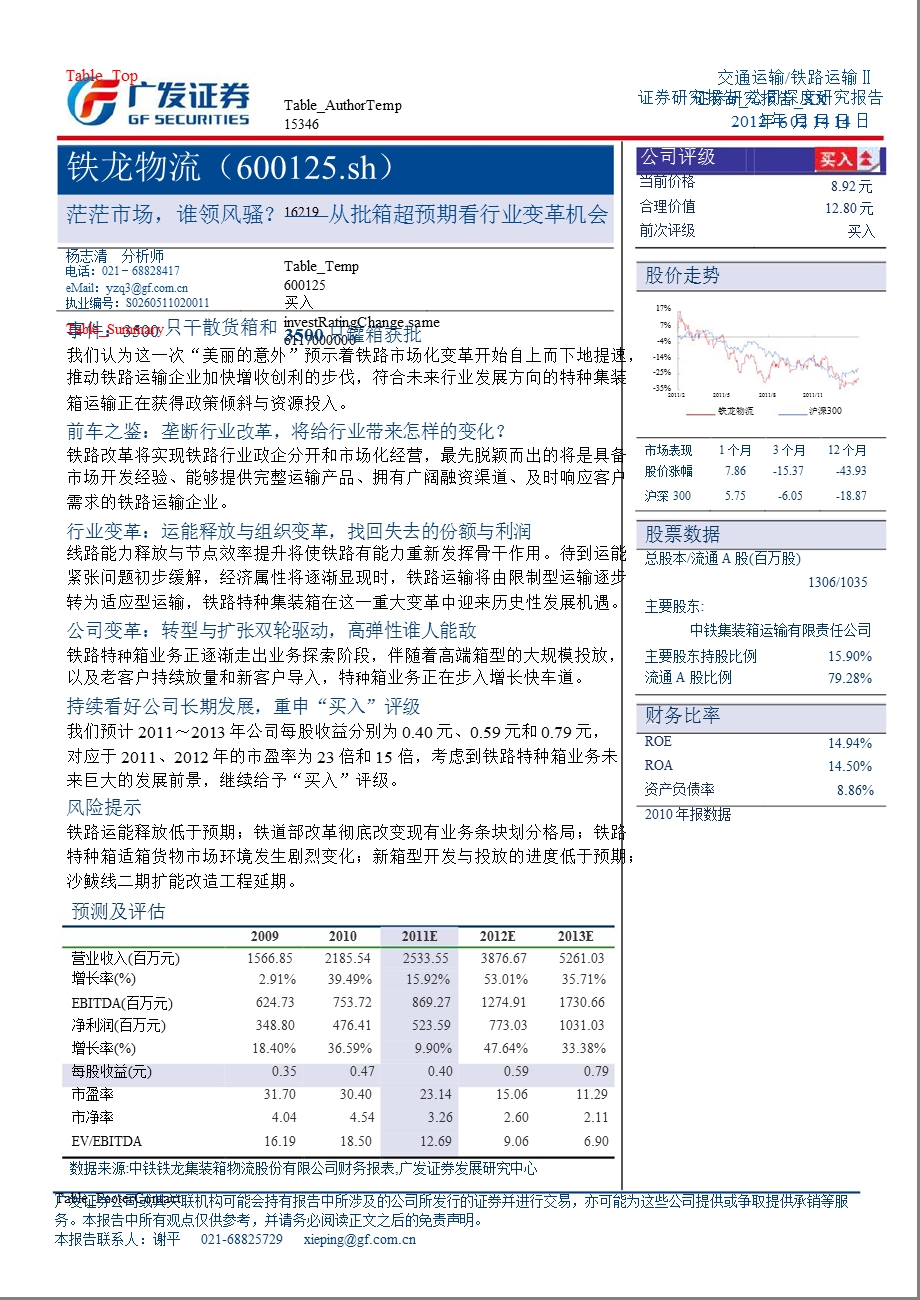 铁龙物流(600125)深度研究：茫茫市场谁领风骚？0214.ppt_第1页