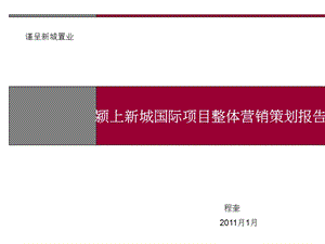 2011新城置业阜阳颍上县新城国际项目整体营销策划报告(85页)(1).ppt