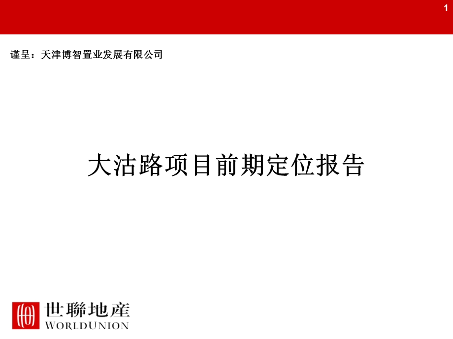 【商业地产】天津博智置业大沽路综合住宅项目前期定位报告199PPT.ppt_第1页