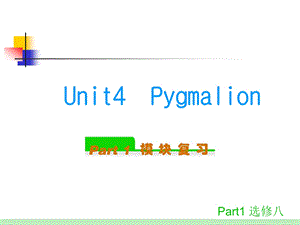 安徽人教版学海导航新课标高中总复习（第1轮）英语：选修八 Unit4　Pygmalion.ppt