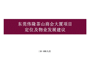 东莞伟隆茶山商会大厦项目定位及物业发展建议111P.ppt