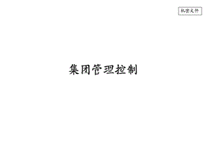 集团管理控制 讲义.ppt