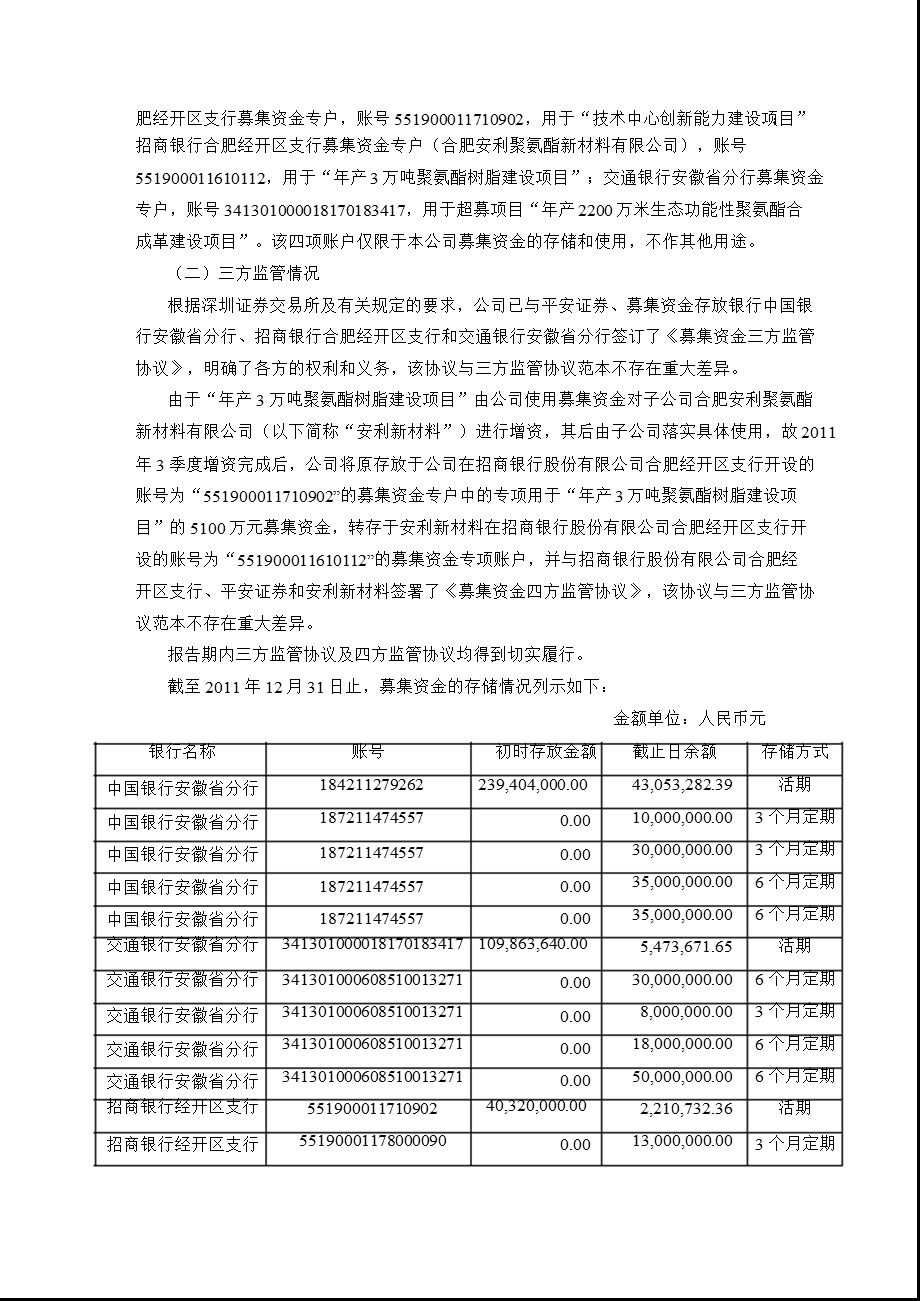 安利股份：募集资金存放与使用情况专项报告.ppt_第2页