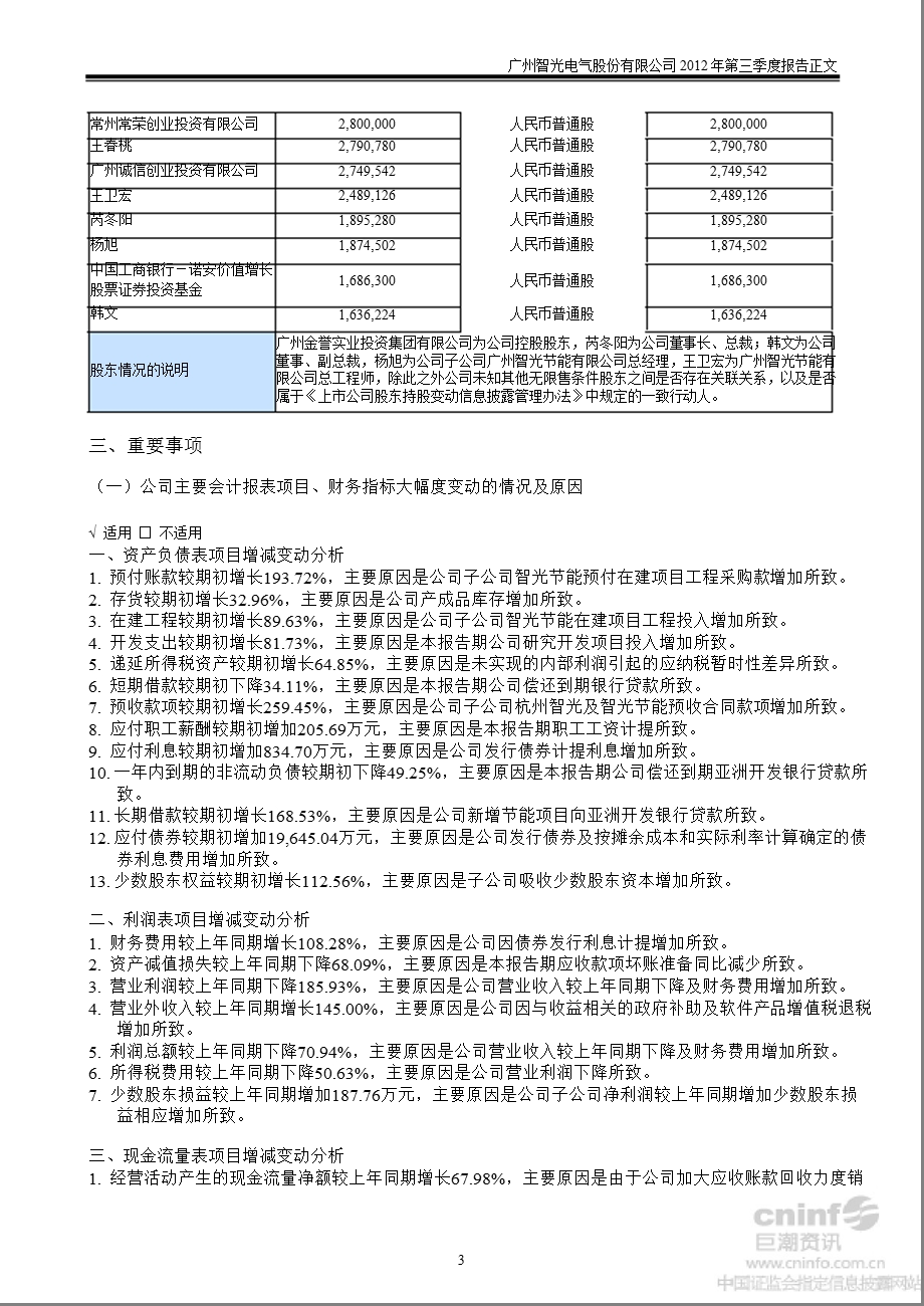 智光电气：第三季度报告正文.ppt_第3页