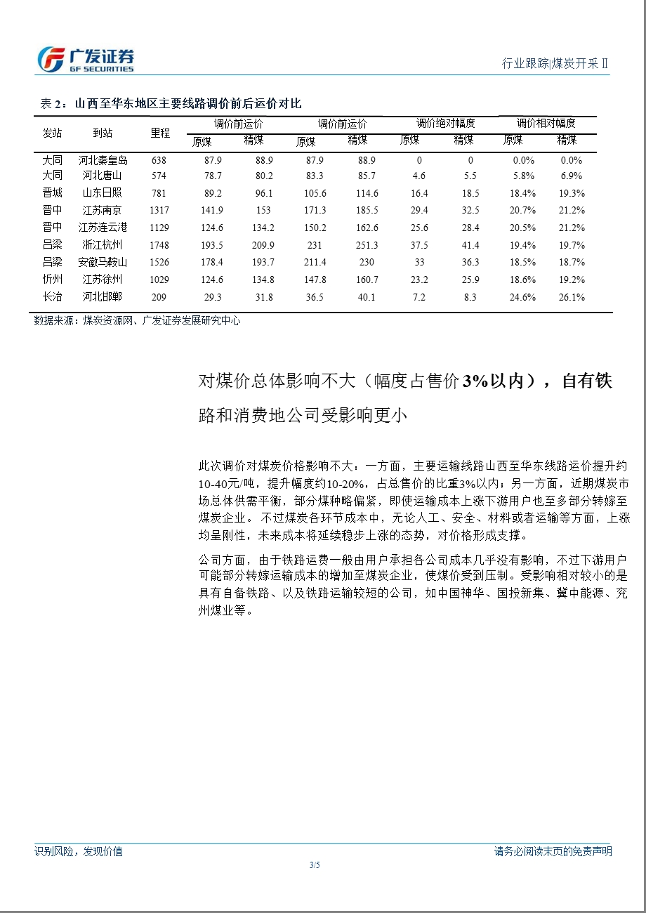 煤炭行业跟踪报告：铁路运输成本提升对煤价影响总体不大130221.ppt_第3页