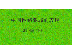 网络犯罪的表现PPT.ppt