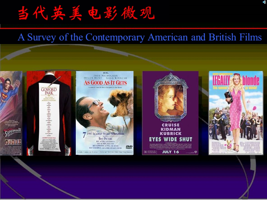 【精品PPT】当代英美电影微观A Survey of the Contemporary American and.ppt_第1页