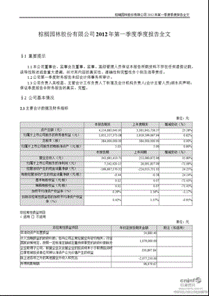 棕榈园林：第一季度报告全文.ppt