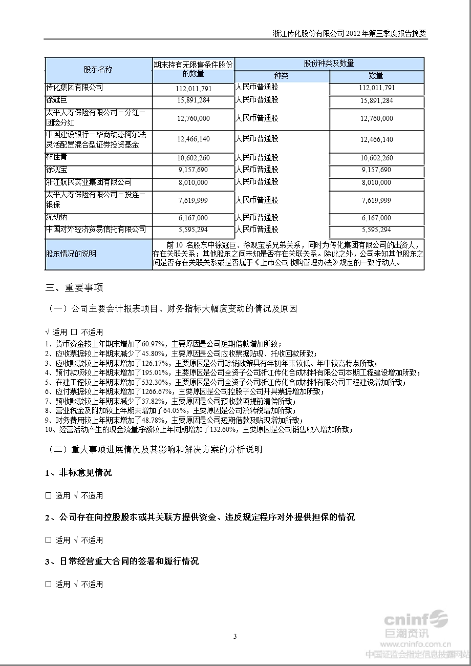 传化股份：第三季度报告正文.ppt_第3页