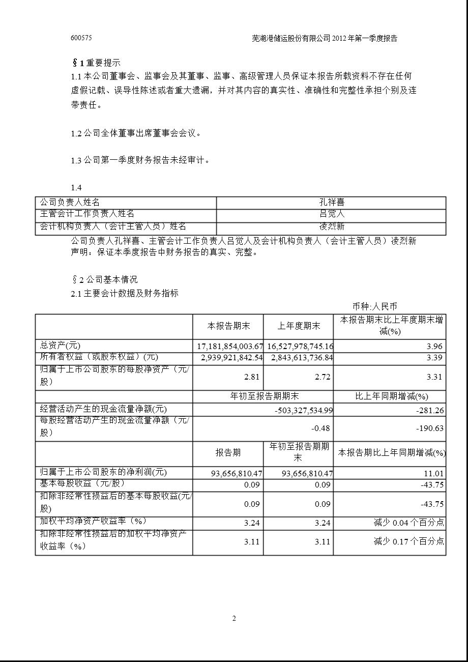 600575 芜湖港第一季度季报.ppt_第3页