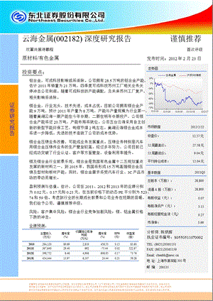 云海金属(002182)深度研究报告：双翼并展待鹏程0224.ppt