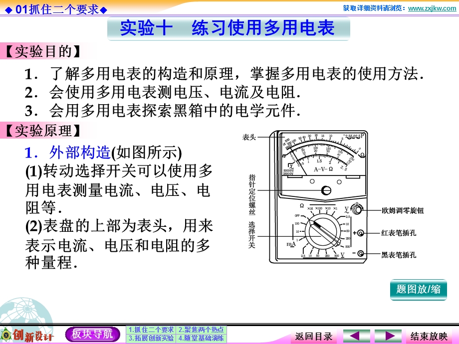 人教版高中物理选修31第6讲 实验十练习使用多用电表.ppt_第3页