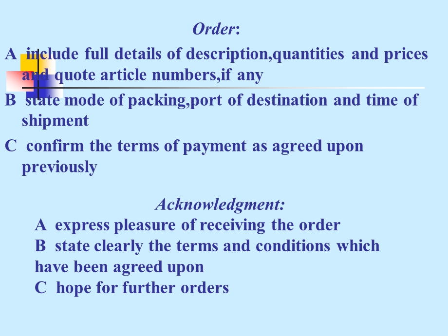 外贸函电 Unit 5 orders & their fulfillment.ppt_第2页