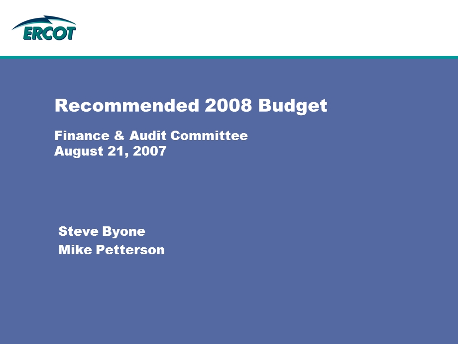 RecommendedBudgetERCOTcom.ppt_第1页