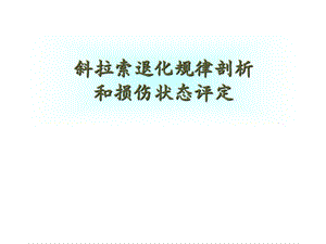 斜拉索退化规律剖析和损伤状态评定.ppt