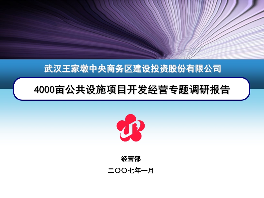 【商业地产PPT】武汉市CBD4000亩公共设施项目开发经营专题调研报告.ppt_第1页