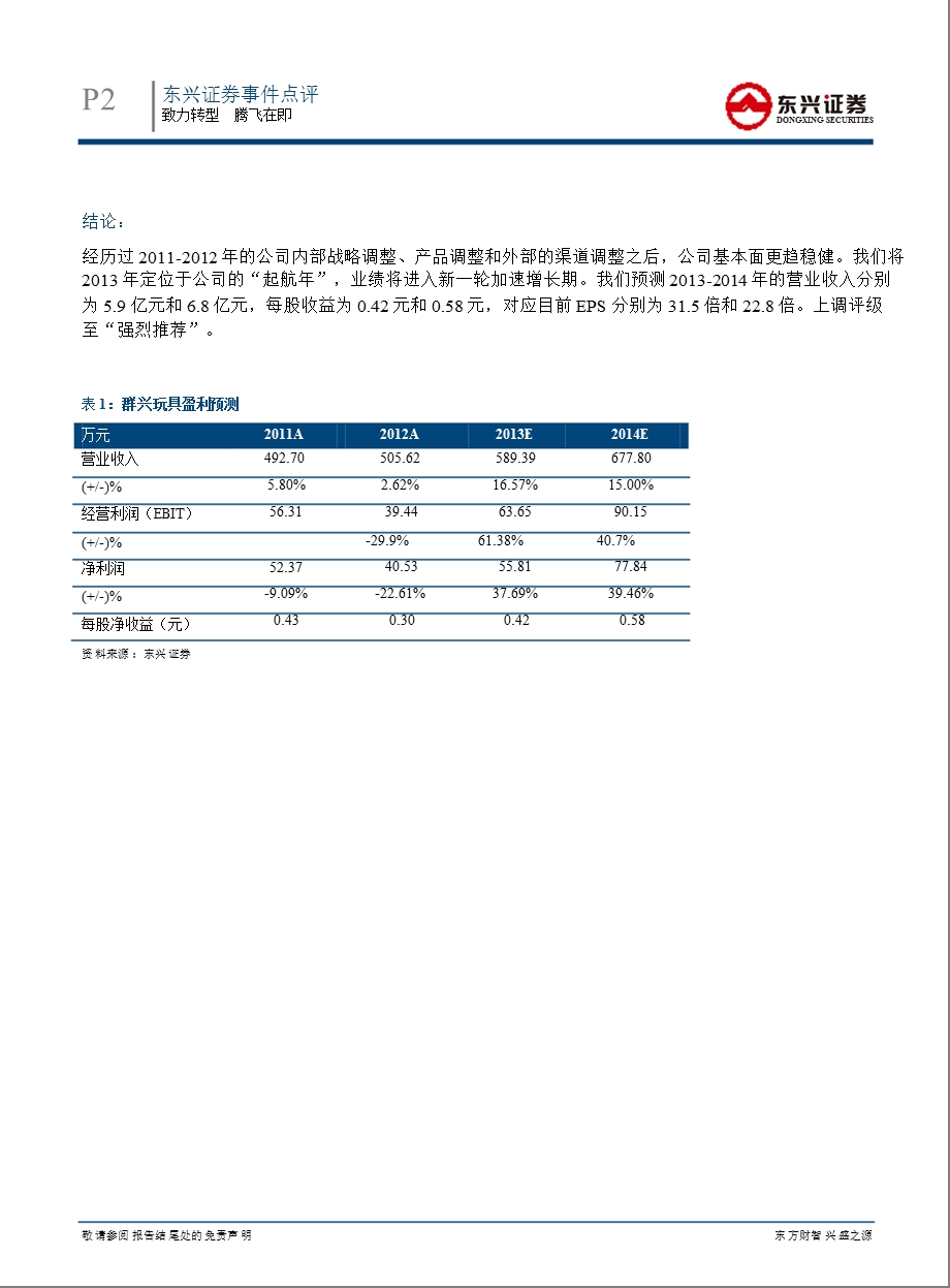 群兴玩具(002575)事件点评：致力转型,进入新一轮快速增长期130204.ppt_第2页