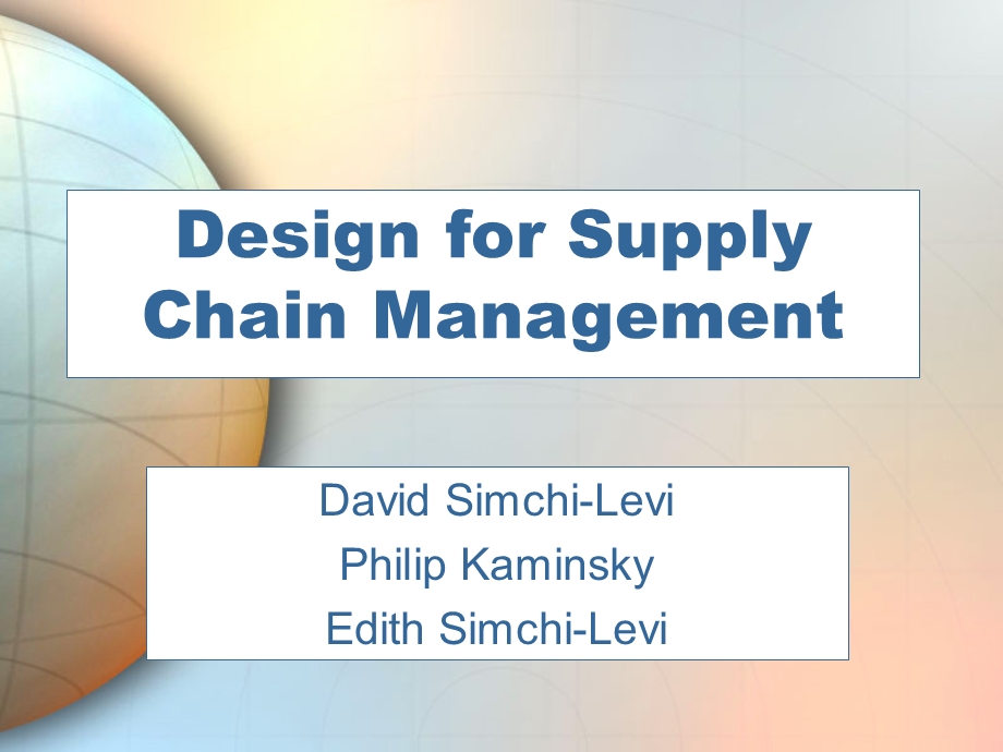 Design for Supply Chain Management.ppt_第1页