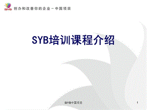 SYB培训课程介绍.ppt