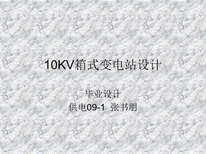 10KV箱式变电站设计.ppt