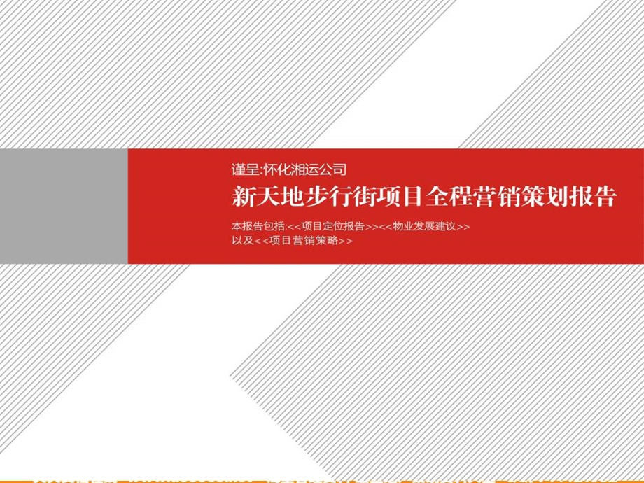 湖南怀化新天地步行街项目全程营销策划报告【精品资料】 .ppt_第1页