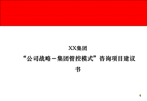 XX集团战略－集团管控项目建议书.ppt