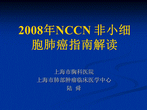 NCCN 非小细胞肺癌指南解读.ppt