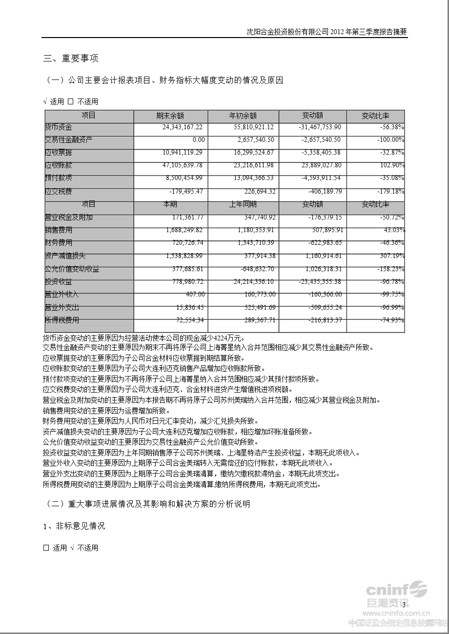 ST合金：第三季度报告正文.ppt_第3页