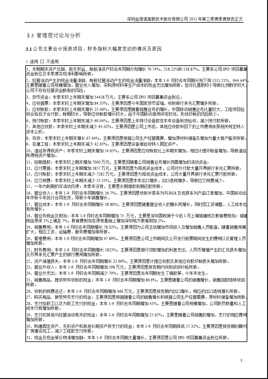 金信诺：2011年第三季度报告正文.ppt_第3页