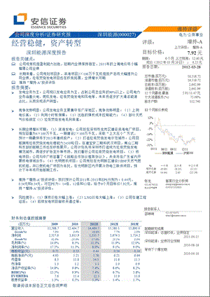 深圳能源(000027)深度报告：经营稳健_资产转型-2012-03-28.ppt