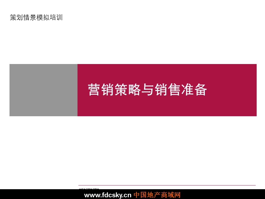 某著名地产策划公司营销策略与销售准备.ppt_第1页