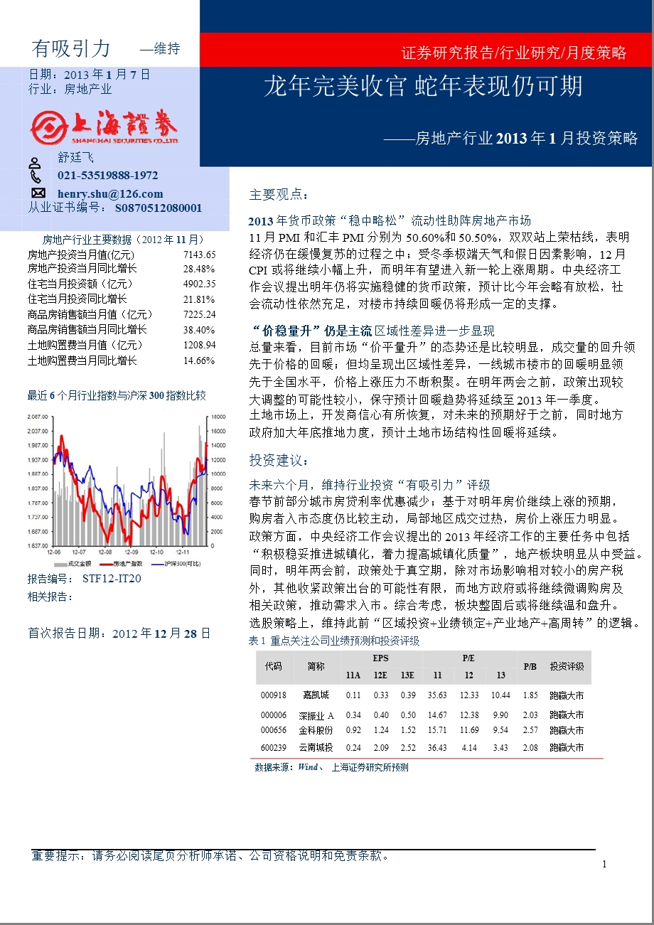 房地产行业1月投资策略：龙完美收官蛇表现仍可期0108.ppt_第1页