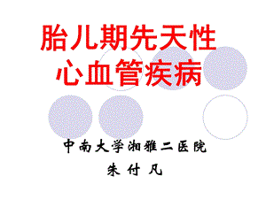 胎儿期先天性心脏病朱付凡.ppt