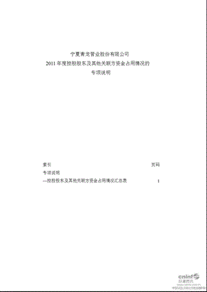 青龙管业：控股股东及其他关联方资金占用情况的专项说明.ppt