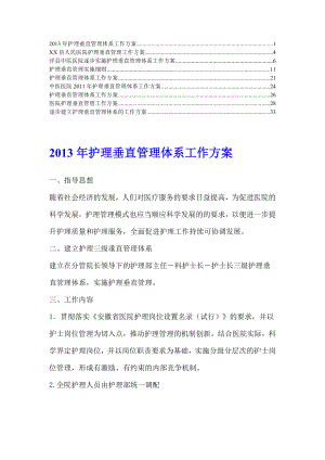 【三甲医院】医院护理垂直管理工作方案6.doc