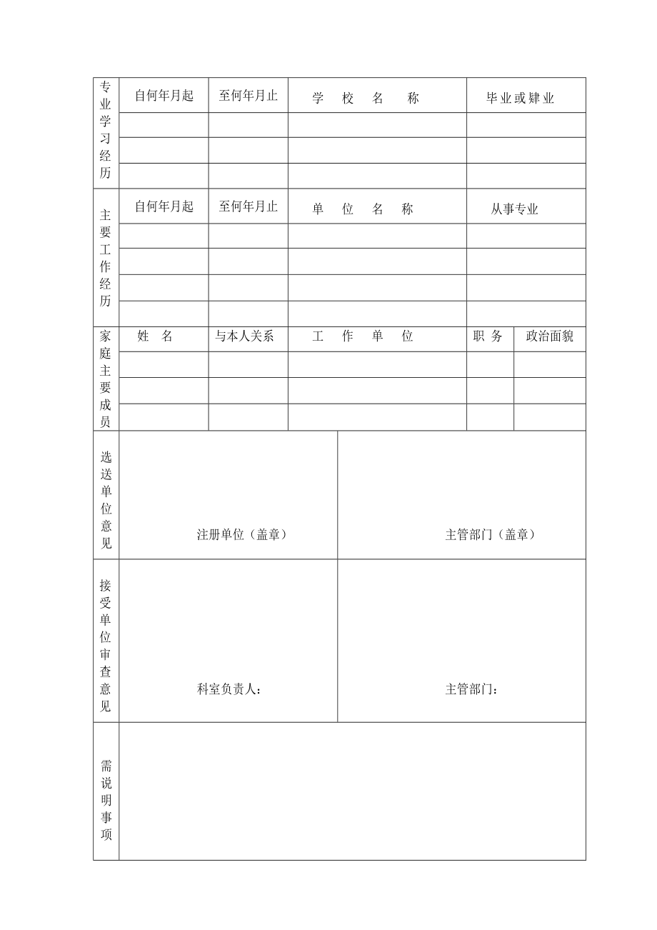 江苏省口腔医院进修申请表免费下载.doc_第2页