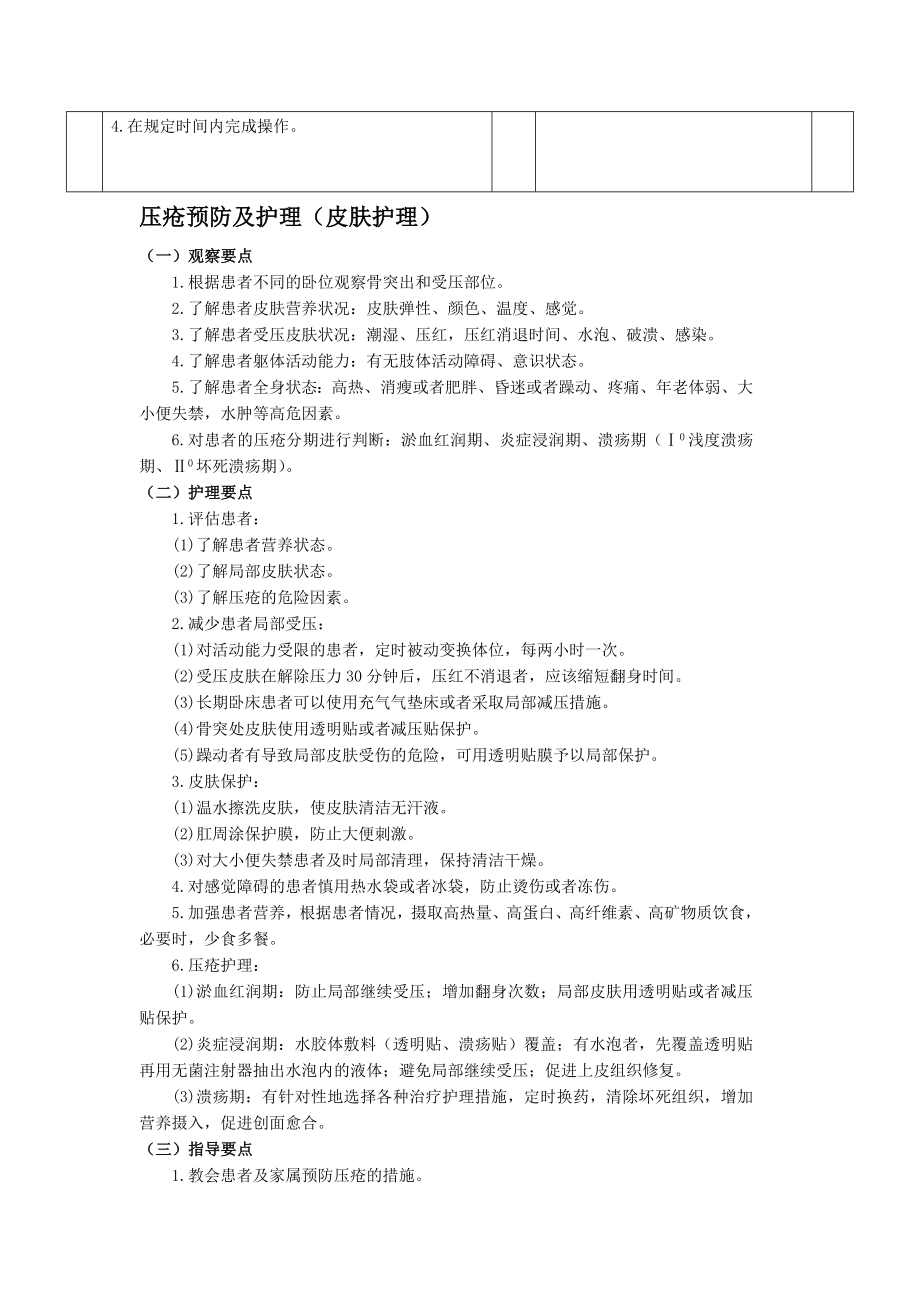 压疮预防及护理(皮肤护理)操作考核评分标准.doc_第2页