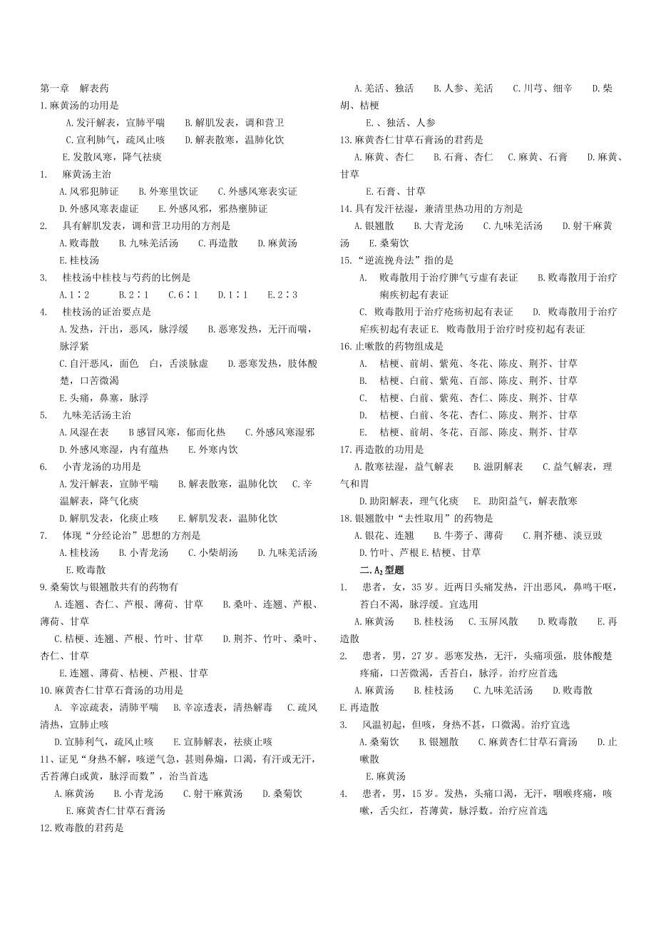 方剂学试题带答案25.doc_第1页