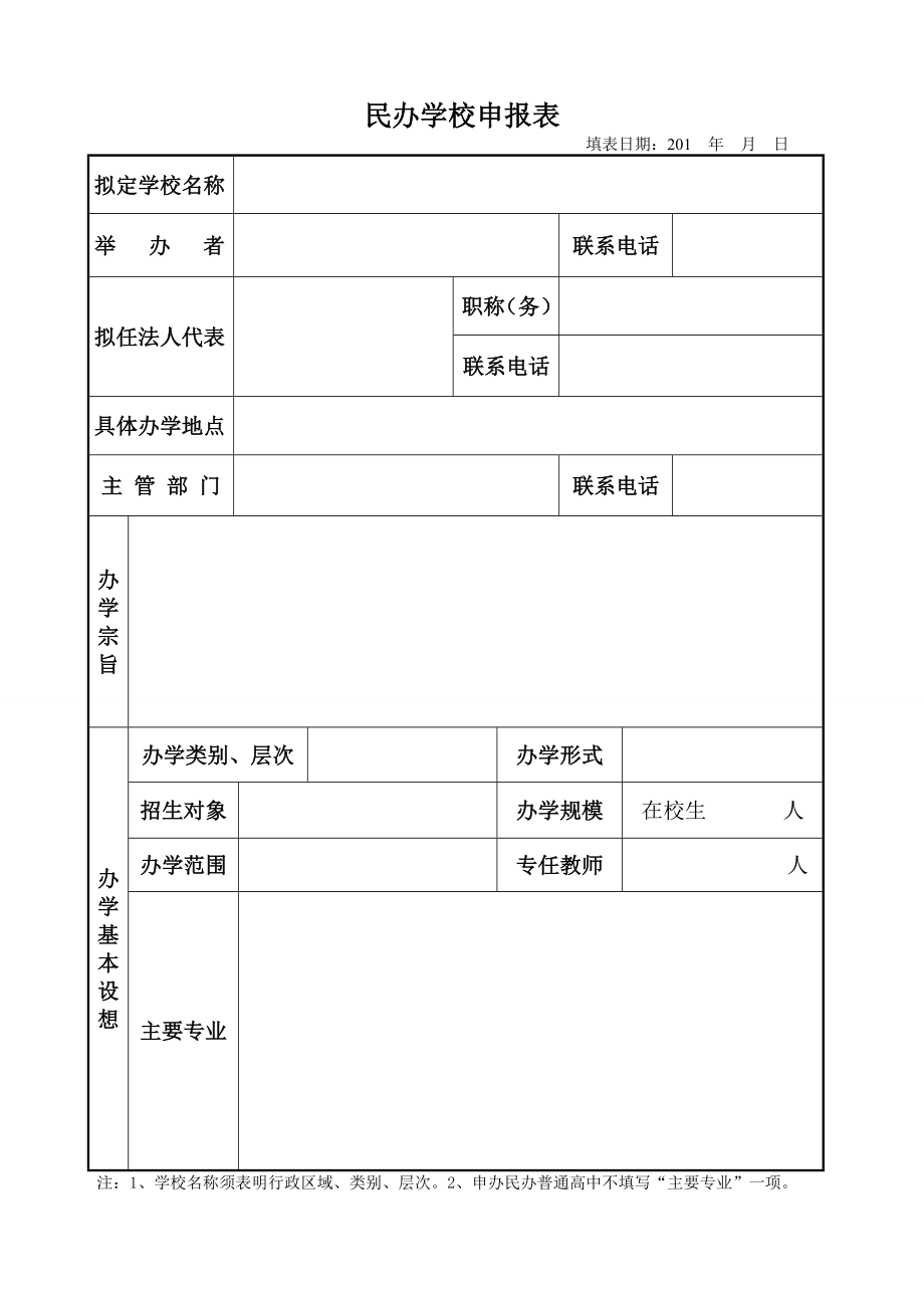 民办学校正式设立申办报告书.doc_第1页