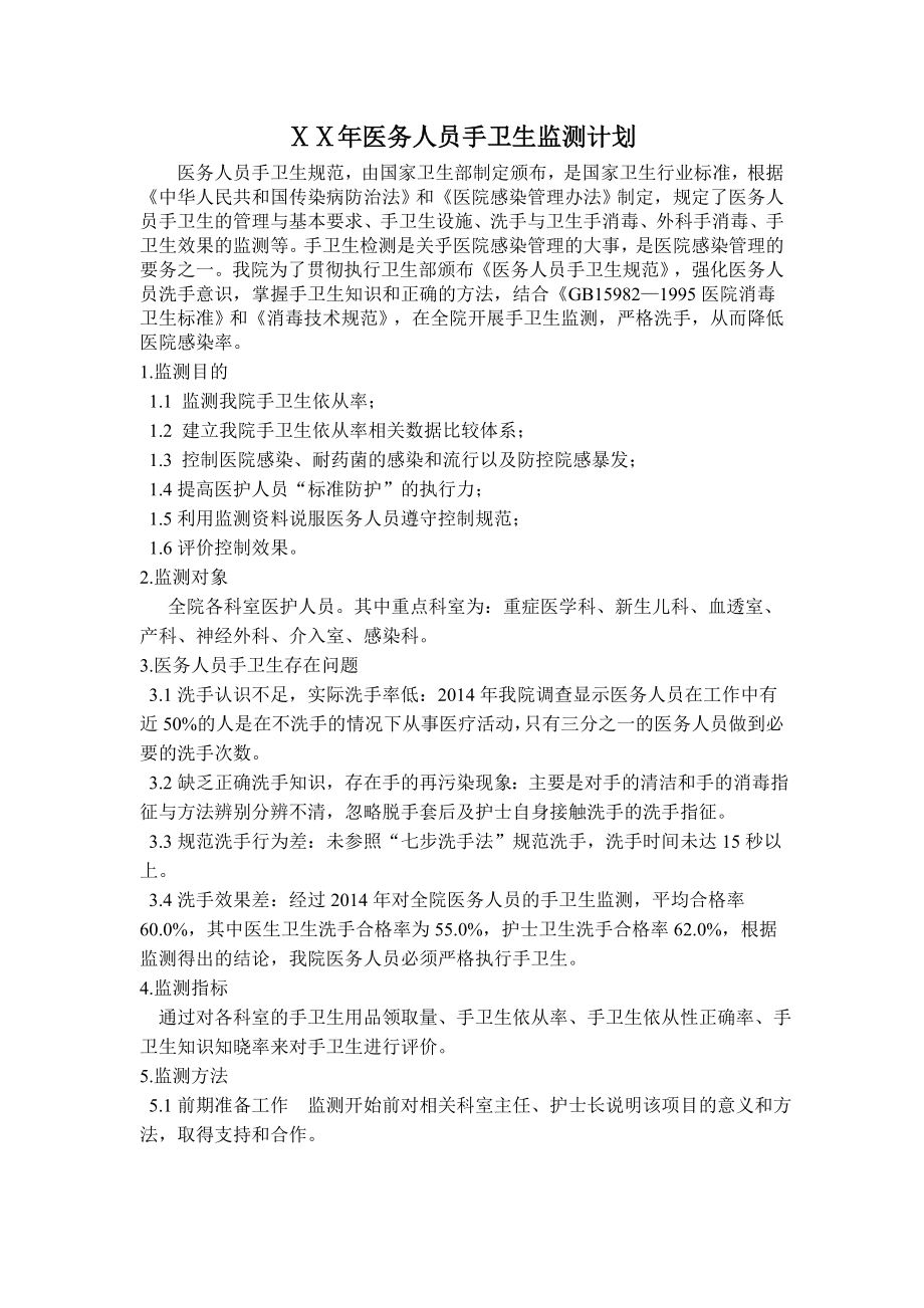 医院手卫生监测计划.doc_第1页