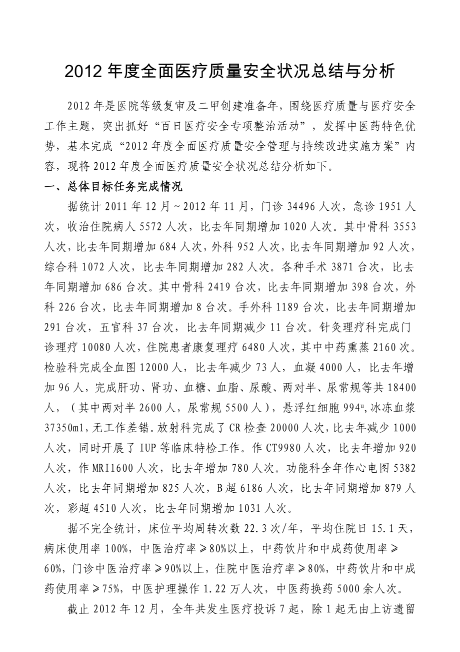 医疗质量状况总结分析.doc_第1页