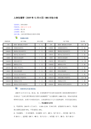 人体生理学(12月8日)BBS讨论小结.doc